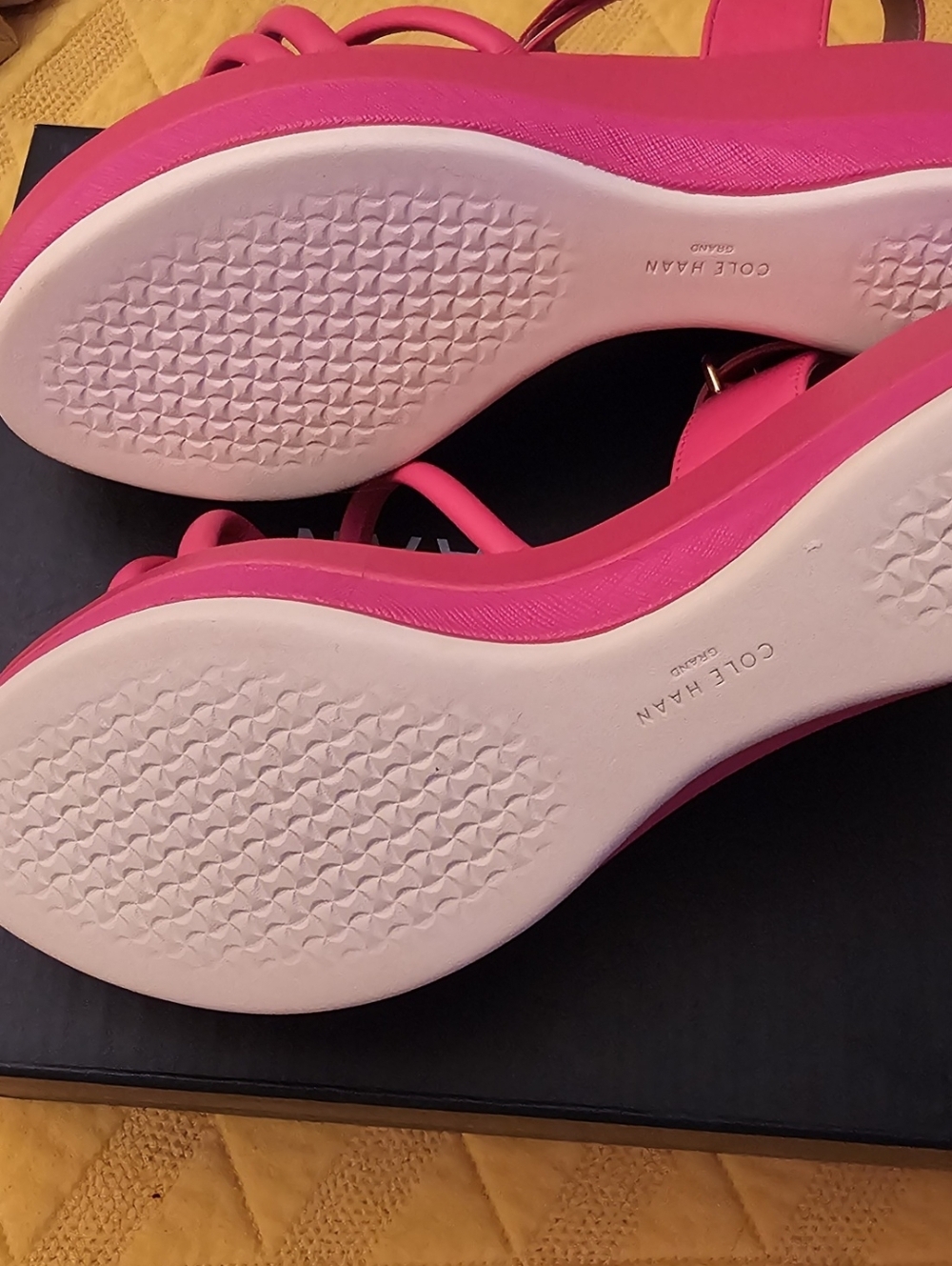 Cole Haan Hot Pink Strappy Platform Sandals - Picture 3 of 5